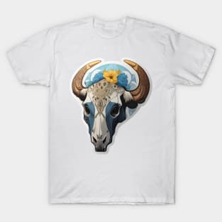 Beautiful cow skull with flower T-Shirt